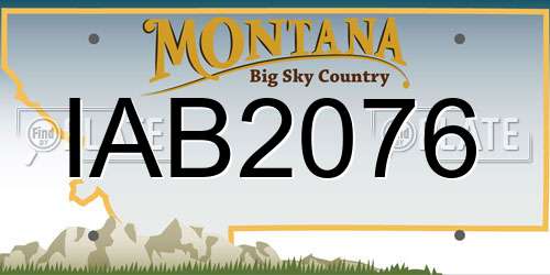 IAB2076 Montana License Plate