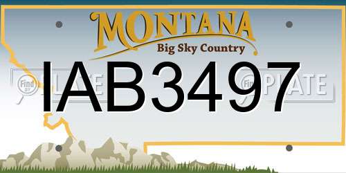 IAB3497 Montana License Plate