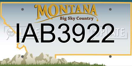 IAB3922 Montana License Plate