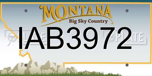 IAB3972 Montana License Plate
