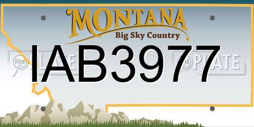 IAB3977 Montana License Plate