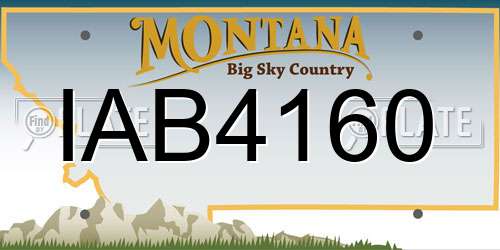 IAB4160 Montana License Plate