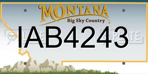 IAB4243 Montana License Plate