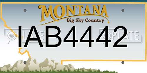 IAB4442 Montana License Plate