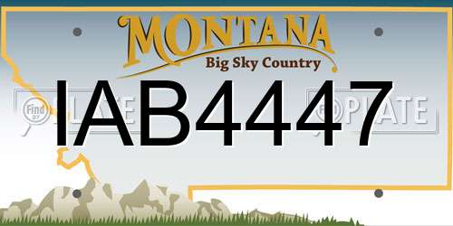 IAB4447 Montana License Plate
