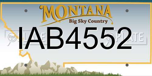 IAB4552 Montana License Plate