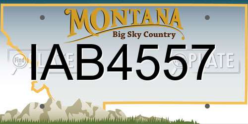 IAB4557 Montana License Plate