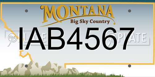 IAB4567 Montana License Plate