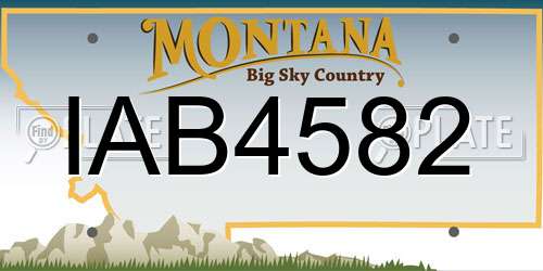 IAB4582 Montana License Plate