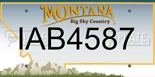 IAB4587 Montana License Plate