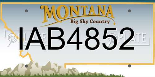 IAB4852 Montana License Plate