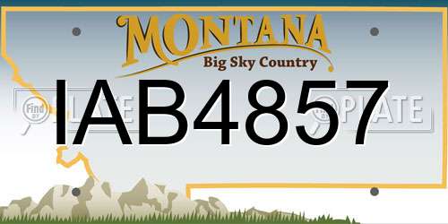 IAB4857 Montana License Plate