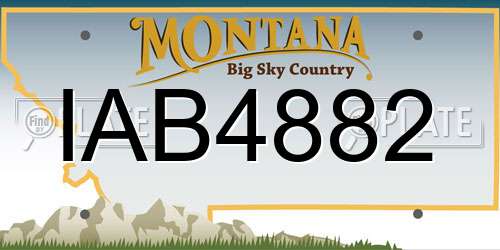 IAB4882 Montana License Plate