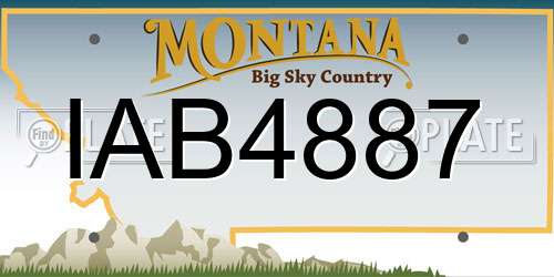 IAB4887 Montana License Plate