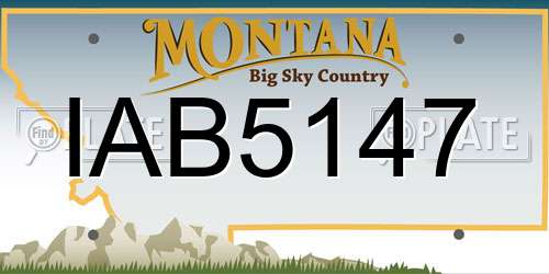 IAB5147 Montana License Plate