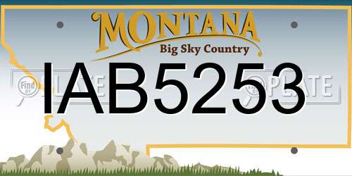 IAB5253 Montana License Plate