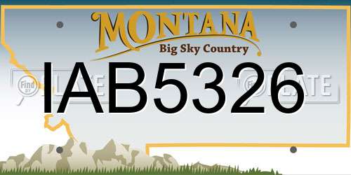IAB5326 Montana License Plate