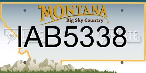 IAB5338 Montana License Plate