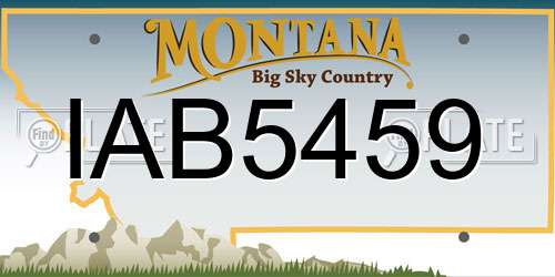 IAB5459 Montana License Plate