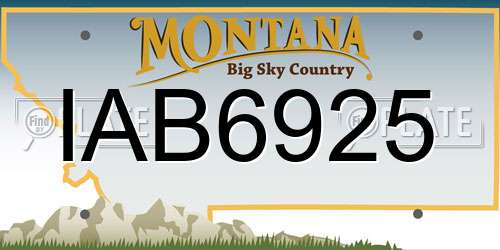 IAB6925 Montana License Plate