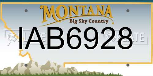 IAB6928 Montana License Plate