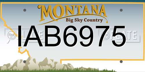 IAB6975 Montana License Plate
