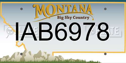 IAB6978 Montana License Plate
