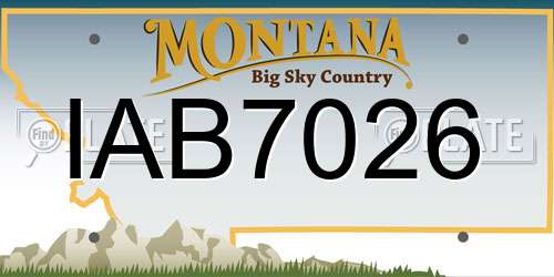 IAB7026 Montana License Plate