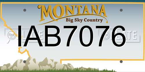 IAB7076 Montana License Plate