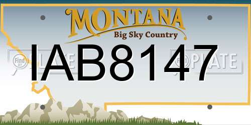 IAB8147 Montana License Plate