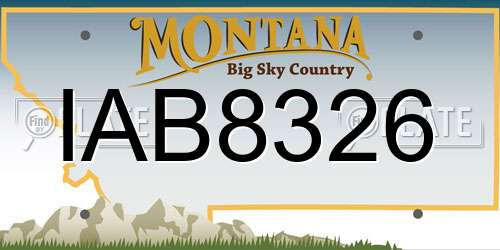 IAB8326 Montana License Plate
