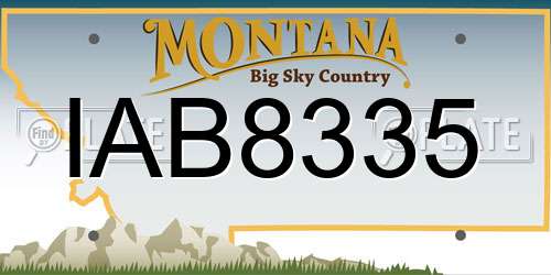 IAB8335 Montana License Plate