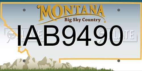 IAB9490 Montana License Plate