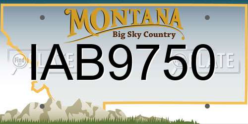 IAB9750 Montana License Plate