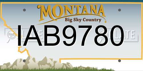 IAB9780 Montana License Plate