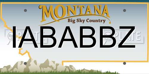IABABBZ Montana License Plate