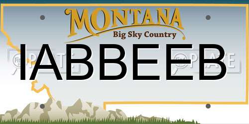 IABBEEB Montana License Plate