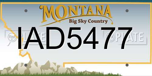 IAD5477 Montana License Plate
