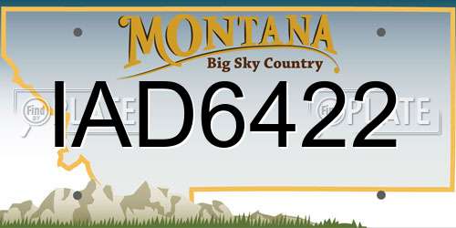 IAD6422 Montana License Plate