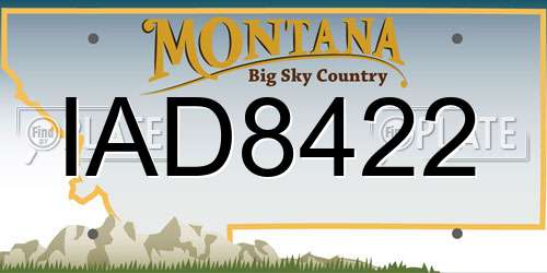 IAD8422 Montana License Plate