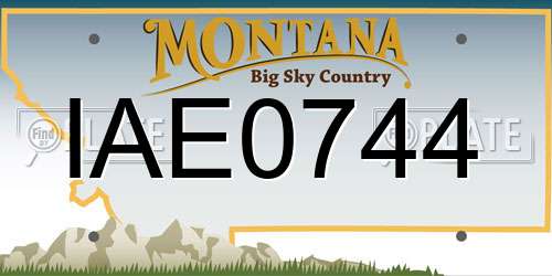 IAE0744 Montana License Plate