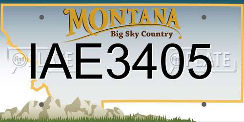 IAE3405 Montana License Plate