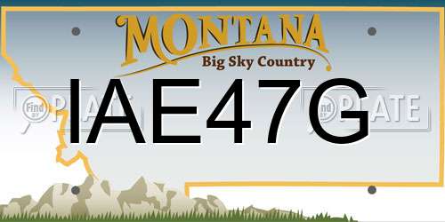 IAE47G Montana License Plate
