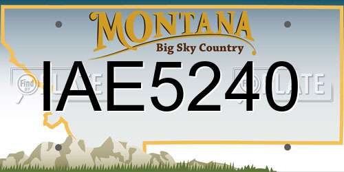 IAE5240 Montana License Plate