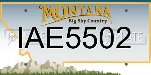 IAE5502 Montana License Plate