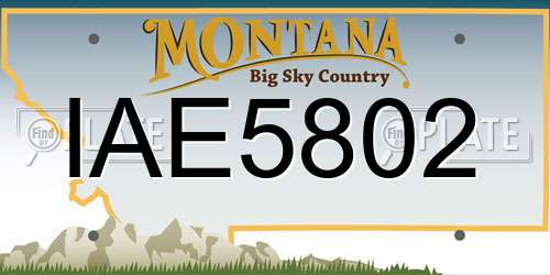 IAE5802 Montana License Plate