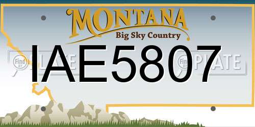 IAE5807 Montana License Plate