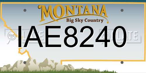 IAE8240 Montana License Plate