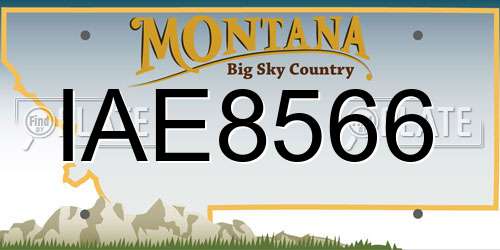 IAE8566 Montana License Plate