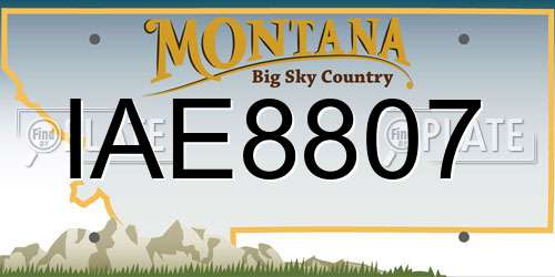 IAE8807 Montana License Plate